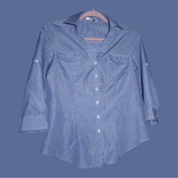 Striped Print Drop Shoulder Shirt - Picture 1 of 5